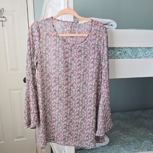 Indigo Soul Pink Floral Blouse